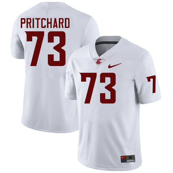 Men #73 Nathan Pritchard Washington State Cougars College Football Jerseys Stitched-White